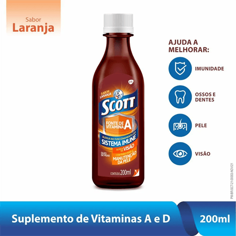 SCOTT EMULSAO LARANJA 200ML
