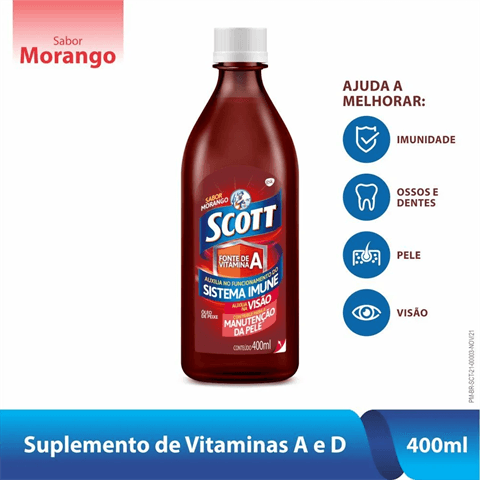SCOTT EMULSAO MORANGO 400ML