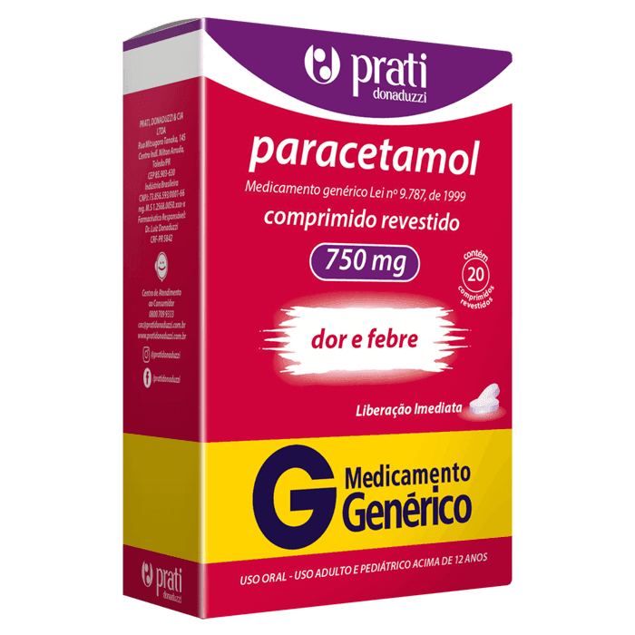 PARACETAMOL 750MG 20´S PRATI