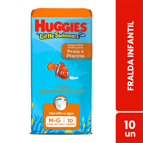 FR HUGGIES PISCINA M/G 10UN
