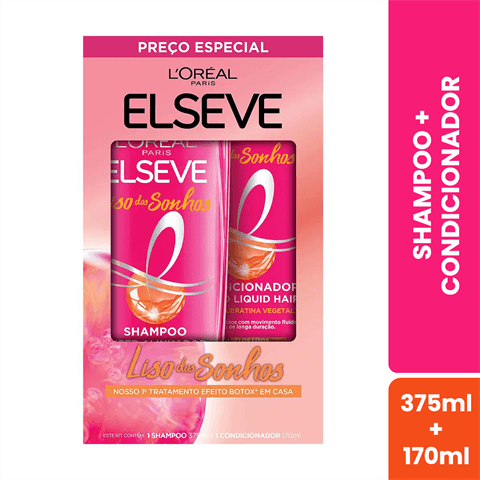 KIT ELSEVE LISO DOS SONHOS SH 375ML + CD 170ML