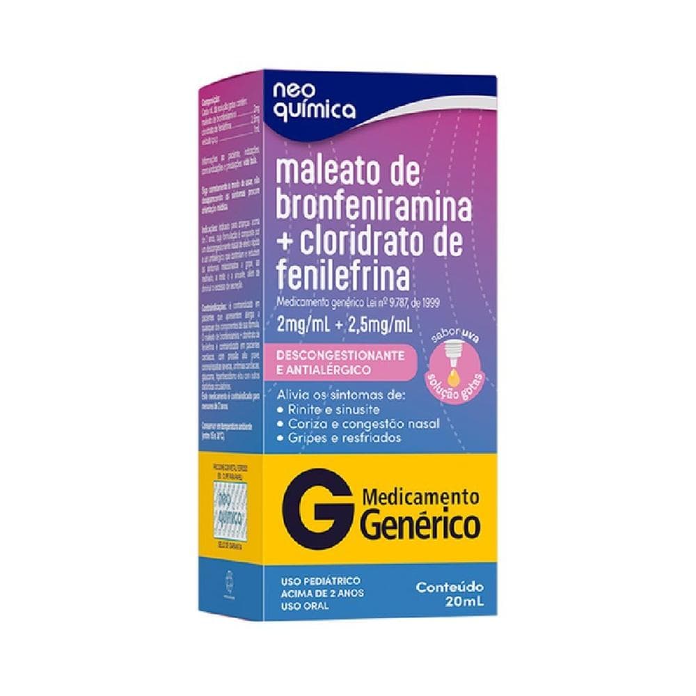 DECONGEX GENÉRICO GOTAS 20ML NEO QUIMICA